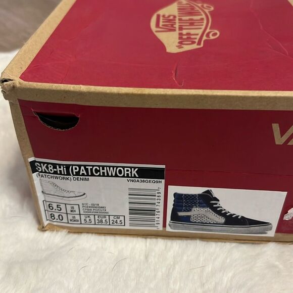 RARE Vans Sk8-Hi Denim Patchwork Sneakers - Picture 2 of 12